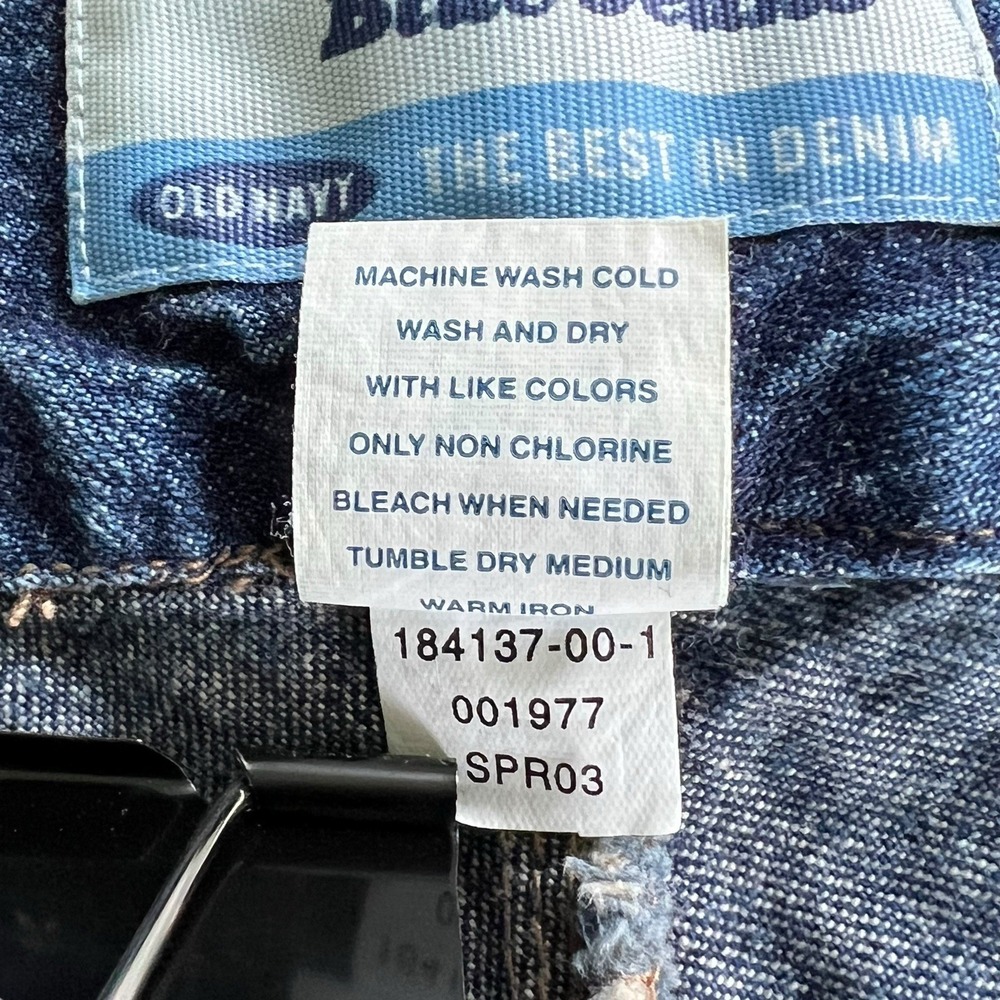 Vtg Y2K Old Navy Denim Maxi Skirt 10 32" Blue‎ Jean Cotton Back Slit No Pockets - Picture 8 of 9